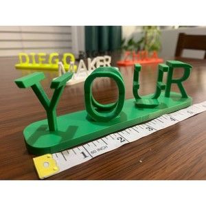 New Custom Personalized Double Sided Dual Text Illusion